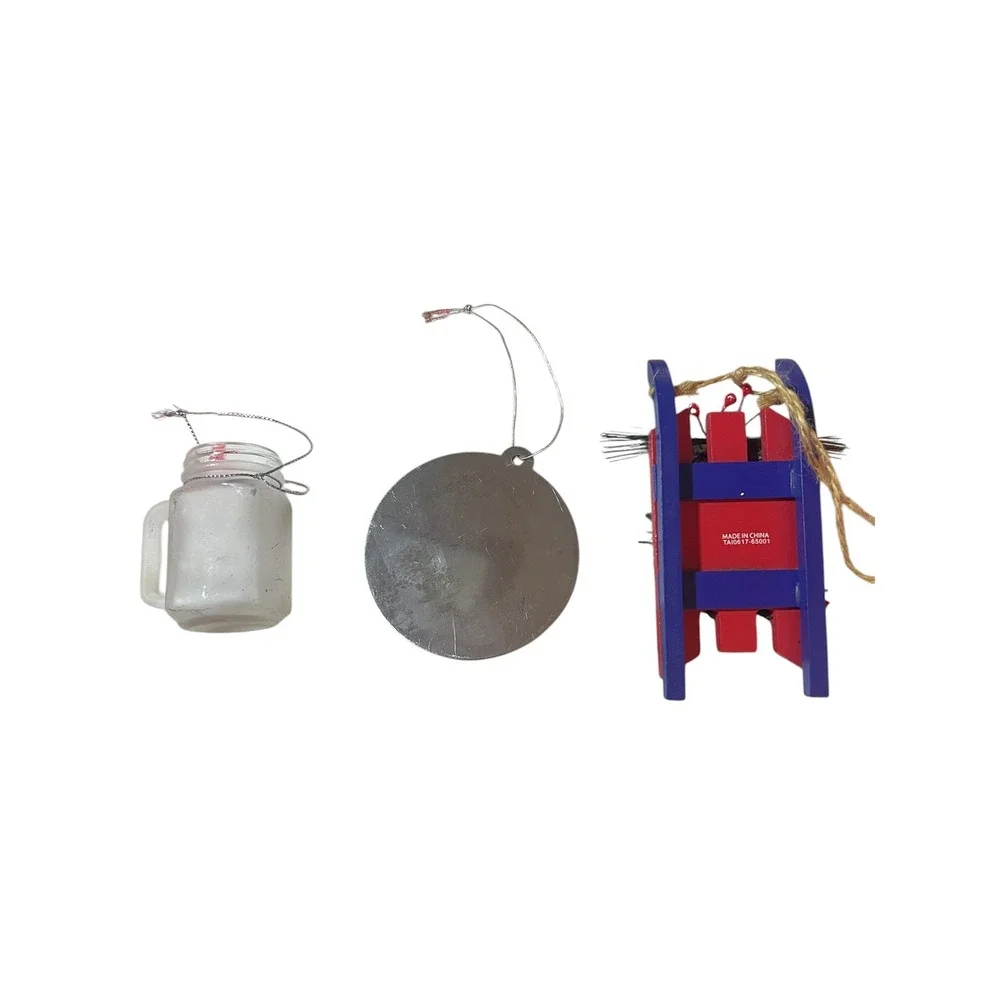 Ole Miss Rebels‎ Fan Christmas Ornaments Set Mason Jar Snowflakes Sleigh Wreath